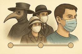 Pandemics and Human Resilience Through History Evolution of masks from the plague doctor to modern-day pandemic masks.