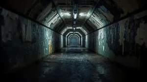 Gilded Age underground tunnel brick corridor hidden service passageway, Subterranean infrastructure logistics and Gilded Age hidden tunnels