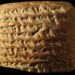 A detailed cuneiform tablet from the Metropolitan Museum collection showing high-density mathematical rows used for tracking planetary motion and solar cycles.