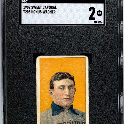 T206 Honus Wagner baseball card c.1909 — Pittsburgh Pirates, PSA graded, the rarest and most valuable sports card ever sold