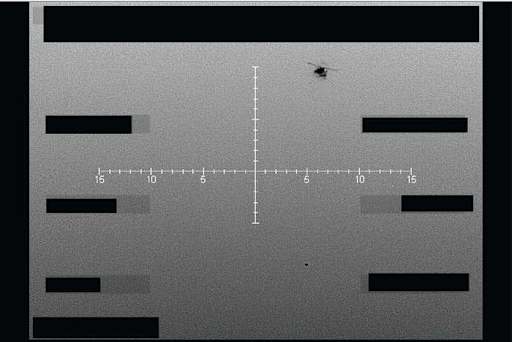 Military radar screen displaying an unidentified aerial target track.