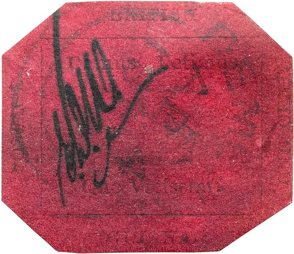 British Guiana 1856 One-Cent Magenta Stamp British Guiana 1856 One-Cent Magenta stamp, one of the most valuable and rare collectibles ever sold at auction