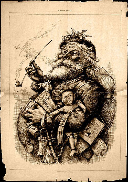 19th-century illustration reflecting the domestic, family-centered reinvention of Christmas in the Victorian era