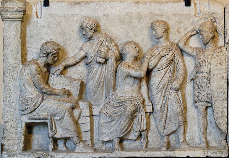 The Census Frieze from the Altar of Domitius Ahenobarbus, a Roman marble relief depicting citizens being recorded during the Roman census