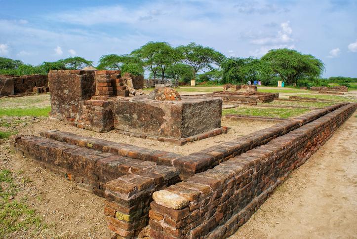 Archaeological remains of the Lothal dockyard, one of the world's earliest known tidal ports built by the Indus Valley Civilization.