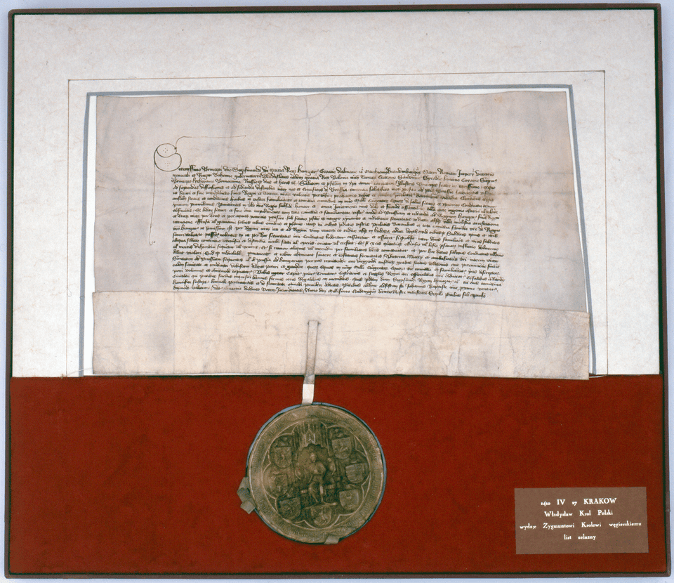 A safe-conduct document issued by King Władysław II Jagiełło, an early precursor to the modern passport