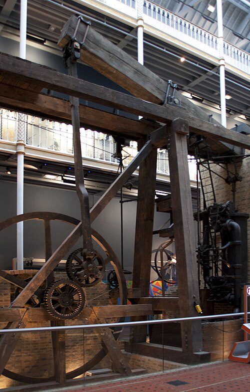 James Watt's improved steam engine design from 1786, a key driver of factory mechanization during the Industrial Revolution
