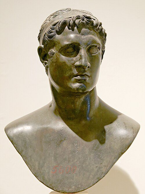 First-century Roman bronze bust from the Villa of the Papyri, traditionally identified as Ptolemy II Philadelphus