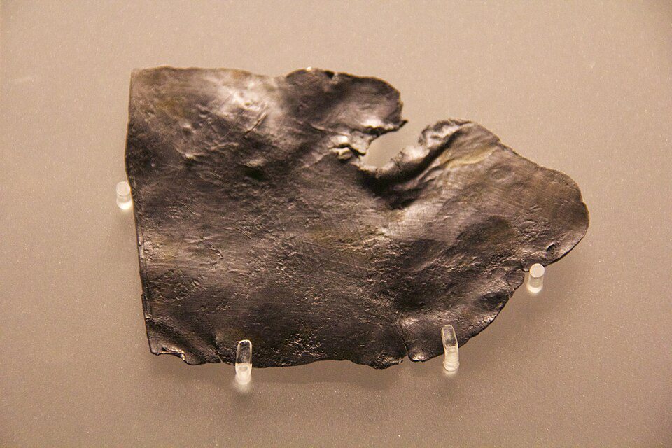 Roman curse tablets on display at the Roman Baths Museum