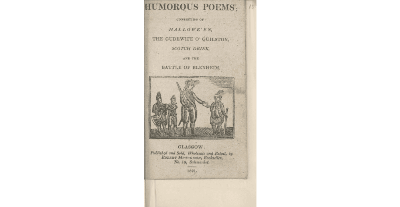 1821 Scottish chapbook containing Robert Burns' poem Hallowe'en