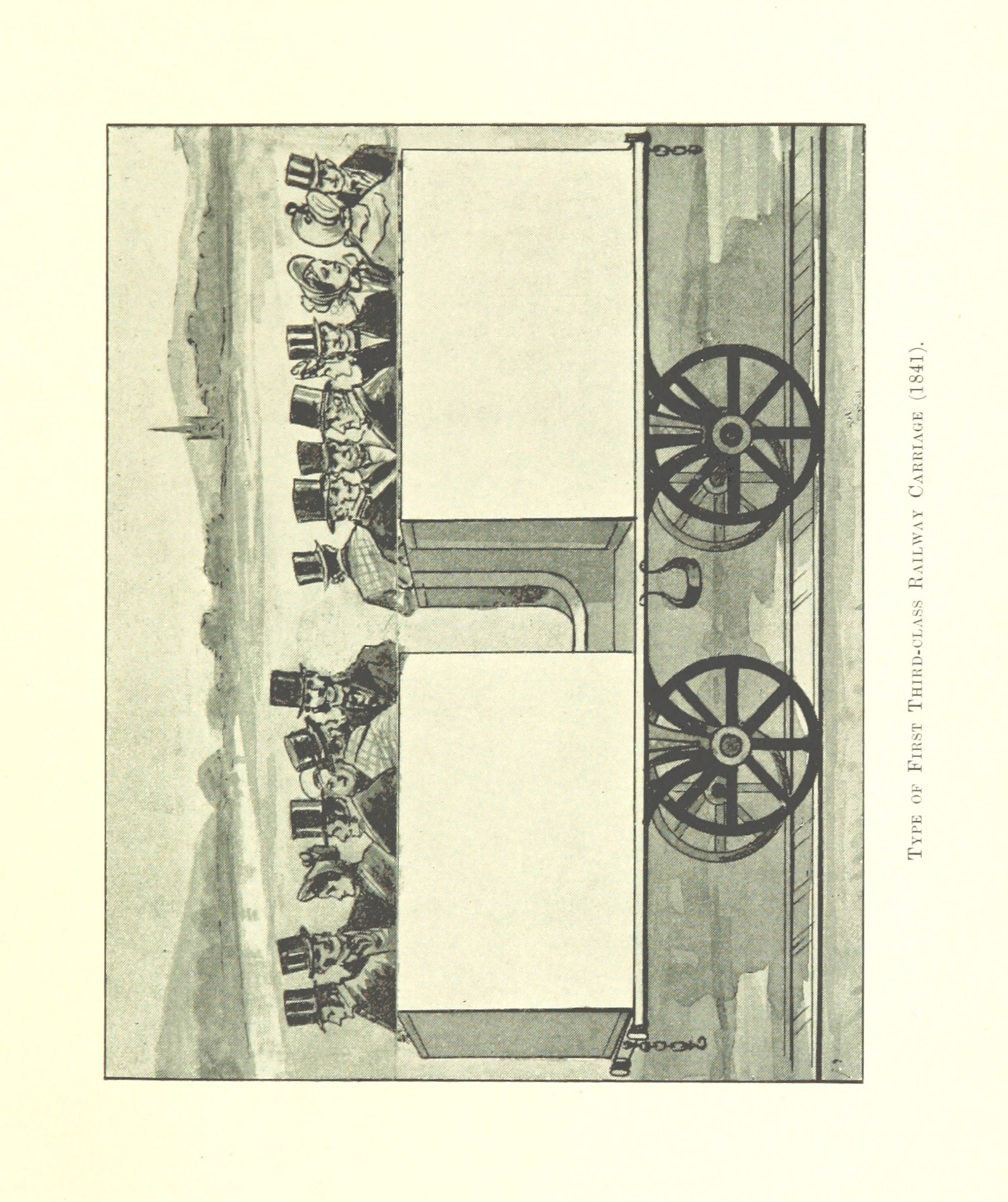 1898 Lancashire and Yorkshire Railway carriage showing passengers in a historical railway scene