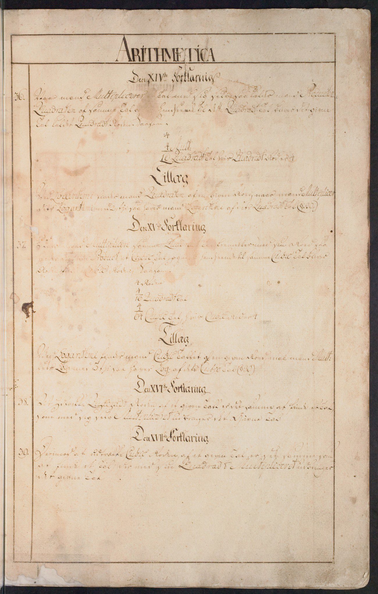 Eighteenth-century handwritten scientific manuscript