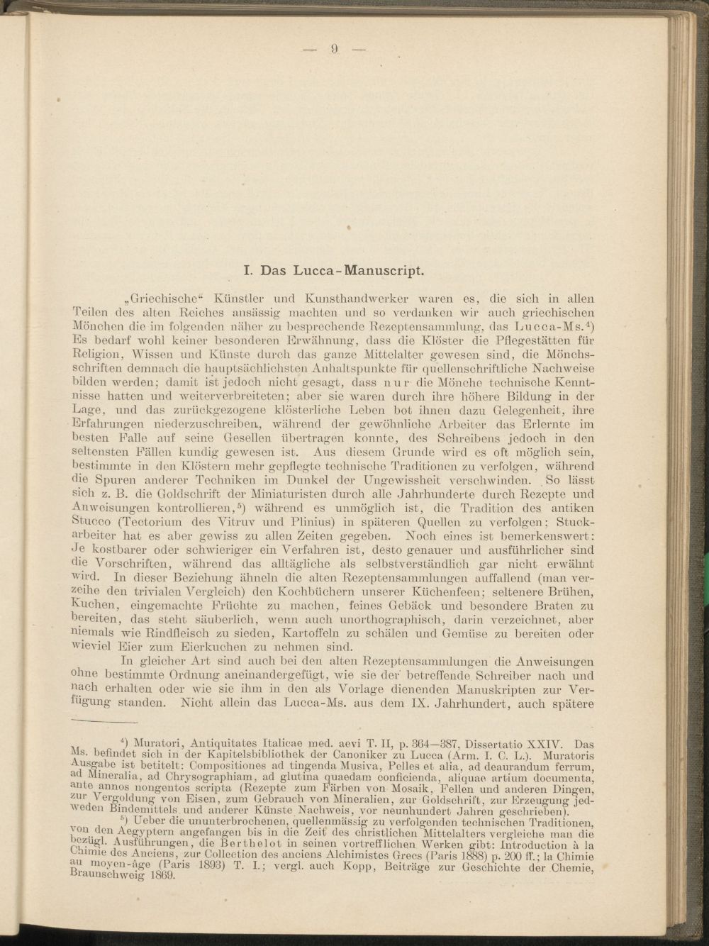 Printed scholarly page discussing the Lucca Manuscript