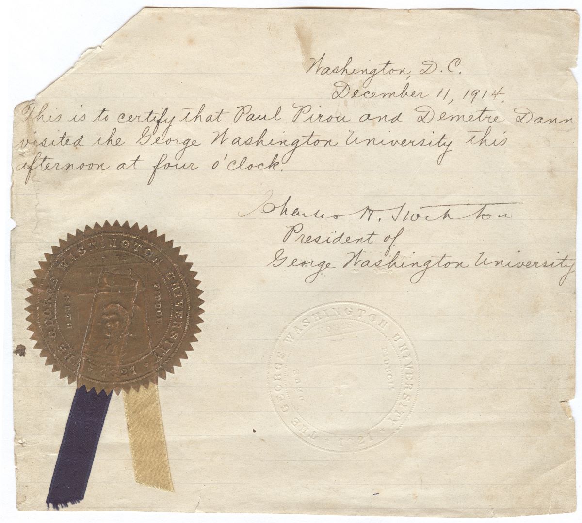 Signed and sealed archival document from 1914