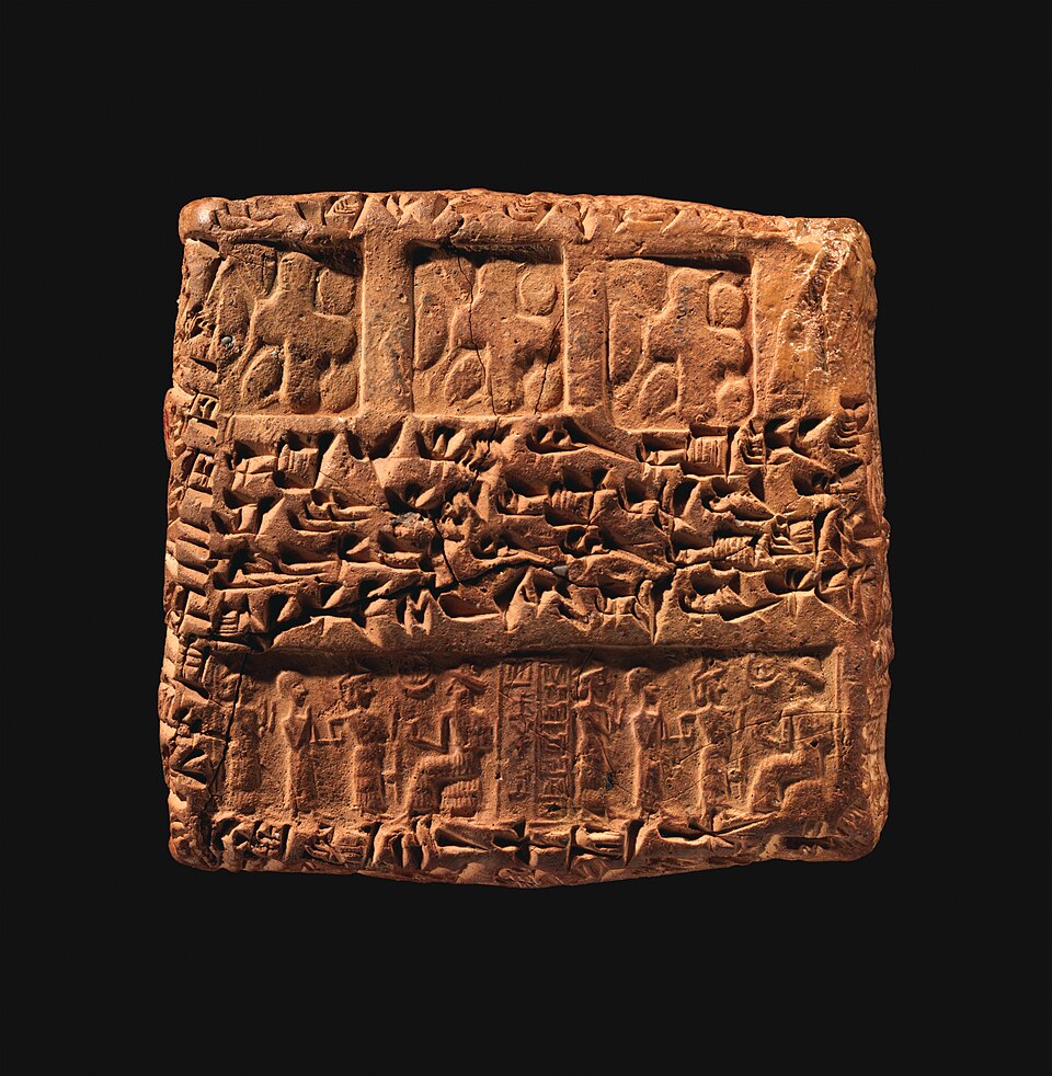 An Old Assyrian cuneiform clay tablet from Kültepe, inscribed with rows of wedge-shaped script