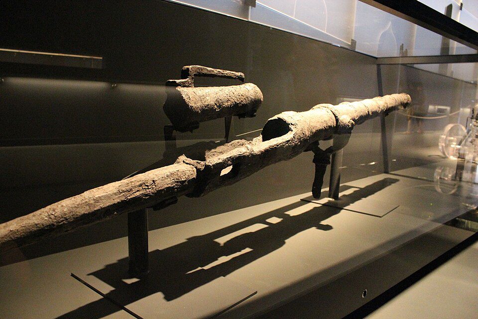 A bronze cannon known as the Cannon Royal, cast for Henry VIII and recovered from the Mary Rose