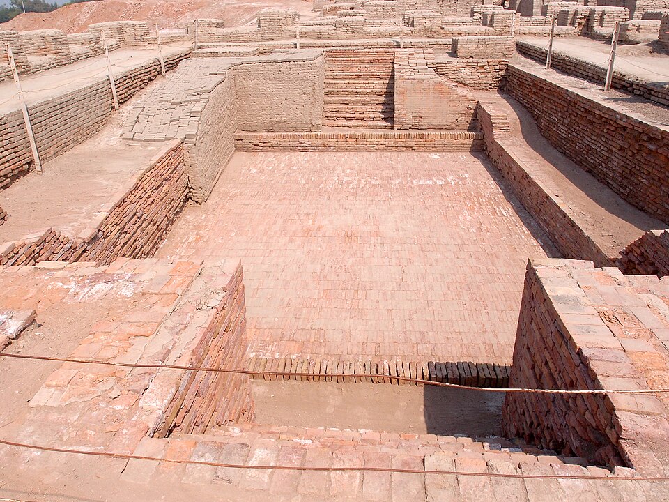 Large rectangular brick basin known as the Great Bath.