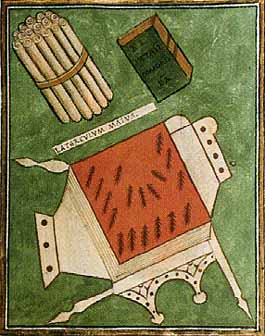 An illuminated manuscript page showing the insignia of a late Roman official.