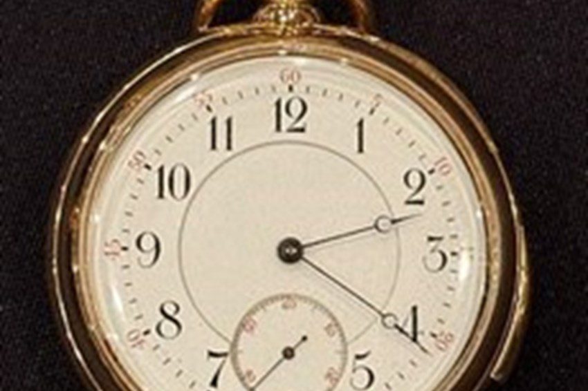 An 18-karat gold Jules Jürgensen pocket watch recovered from the body of Titanic passenger Isidor Straus